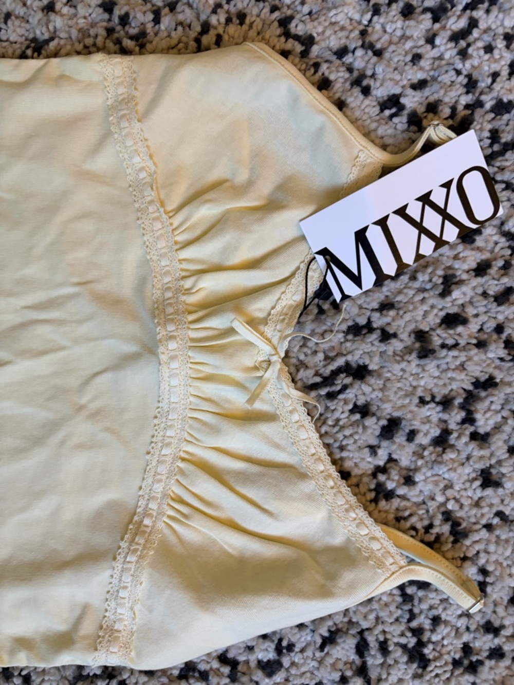 Butter Yellow Lace-Trim Cami Tank Top - Picture 3 of 5